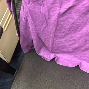 Purple JJill tags on shirt